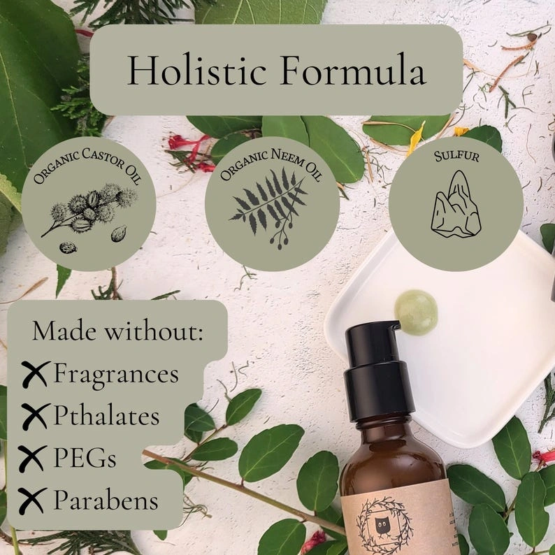 Neem and Sulfur Oil Cleanse, Holistic Face Wash, Natural Skincare - Image 3
